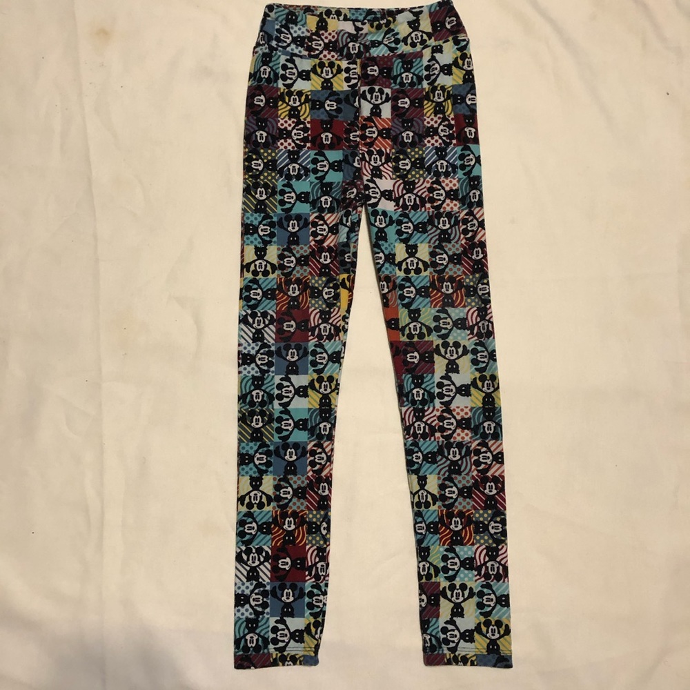 LulaRoe Girl Multicolor Mickey Mouse Legging L/XL